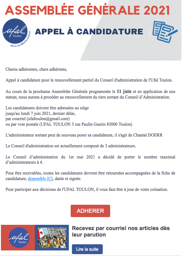 AG de l'Ufal Toulon le 11 juin + Conférence : Cause républicaine @ 26 rue Jean-Philippe Rameau, Toulon