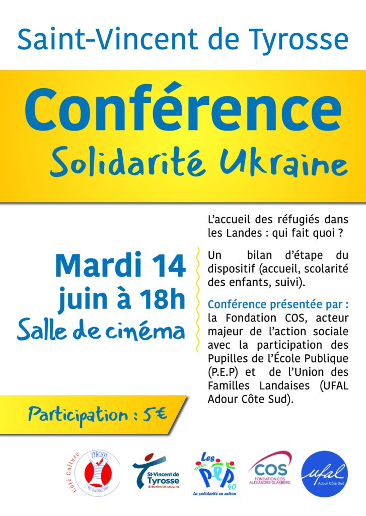 [Ufal Adour.Côte Sud) Conférence "Solidarité Ukraine" le 14 juin - St Vincent de Tyrosse @ Cinéma Grand Ecran