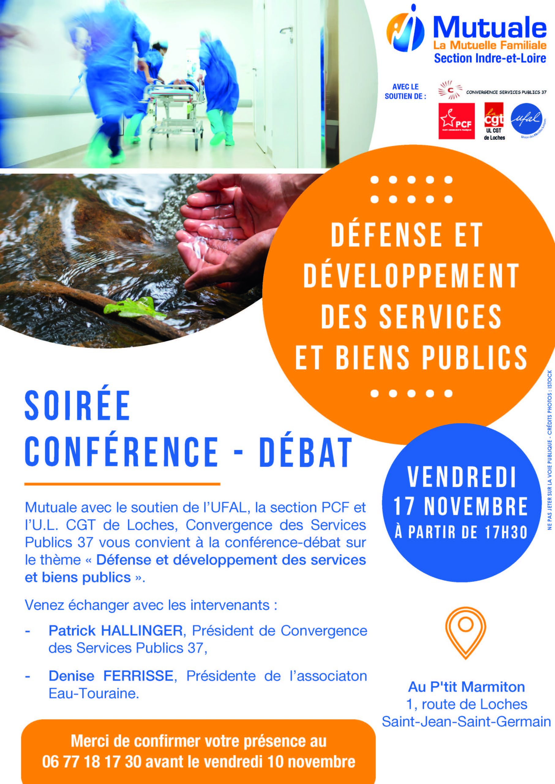 [Ufal du Blésois] Conférence-débat : "Défense et développement des services et biens publics", 17 novembre, Loches @ Le P'tit Marmiton