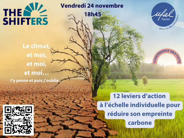 [Ufal Toulon] Conférence : "12 leviers pour limiter son empreinte carbone", 24 novembre, 18h45 @ Salle Ramos – Stade Angelin Segond – Chemin de Terre Rouge