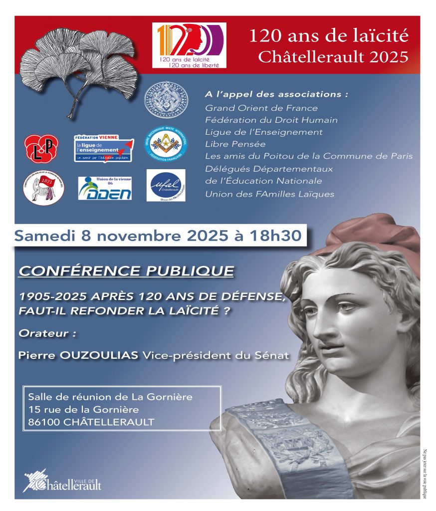 [Ufal Vienne] Débat avec Pierre Ouzoulias "Faut-il refonder la laïcité ?",  8 novembre, 18h30, Châtellerault @ Salle la Gornière