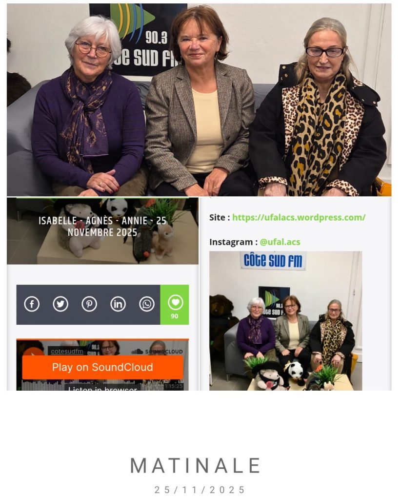 [Ufal Adour Côte Sud) Émission radio pour la journée du 25 novembre à réécouter en podcast @ Podcast sur Côte Sud FM